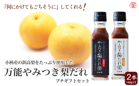 万能やみつき梨だれプチギフトセット （140g×2本） ギフト ギフトセット プレゼント 今釜屋 タレ たれ 万能だれ 味噌だれ 焼肉のたれ 調味料 調味料セット 焼き肉 バーベキュー BBQ アウトドア