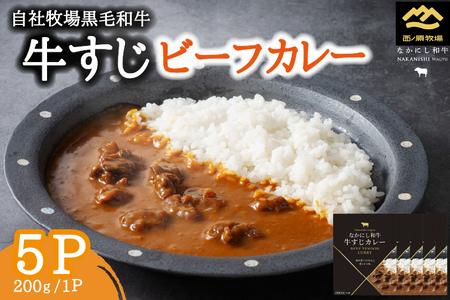宮崎県西ノ原牧場・黒毛和牛 牛すじ ビーフカレー 5P 牛肉 国産 和牛 牛スジ カレー レトルト 簡単調理