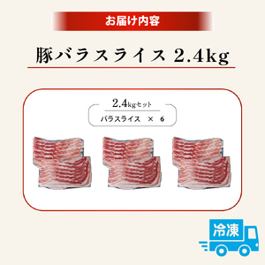 【数量限定】九州産 豚バラ スライス 2.4kg（ 国産 豚 豚肉 豚バラ しゃぶしゃぶ 小分け バラ 大容量 冷凍 ）