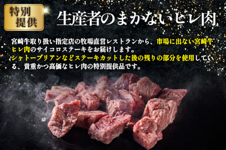 【黒毛和牛専門店直送】A4等級以上 宮崎牛ヒレ肉 まかないサイコロステーキ（牛肉 黒毛和牛 宮崎牛 ステーキ ヒレ サイコロ 赤身） ステーキ 和牛ステーキ 牛肉ステーキ 国産ステーキ サイコロステーキ