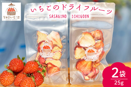 ドライフルーツ 完熟 ドライフルーツ いちご 25g×2袋 計50g [笹木野いちご園 宮崎県 日向市 452060517]