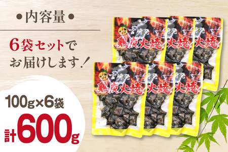 鶏 炭火焼き 柚子こしょう味 100g 6袋 計600g [カンショク 宮崎県 日向市 452061465]