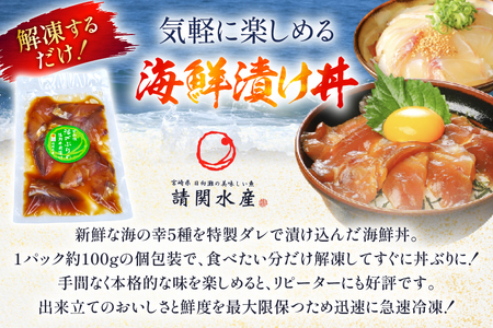 海鮮丼 海鮮漬け丼 5か月 定期便 [請関水産 宮崎県 日向市 452061452]