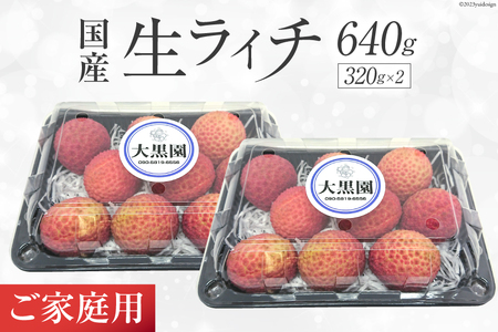 ライチ 【2024年夏発送】 ご家庭用 生ライチ (320g×2パック) [大黒園