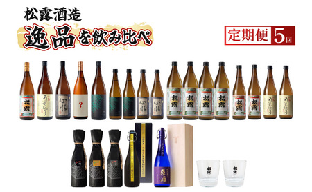 KU076 【定期便・全5回】松露酒造逸品揃え定期便5回コース 串間市の逸品を飲み比べ【松露酒造】