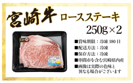 KU309 宮崎牛ロースステーキセット 計500g (250ｇ×2)