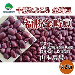 山本農場 十勝とよころの金時豆(福勝金時)3.2kg[№5891-0288]