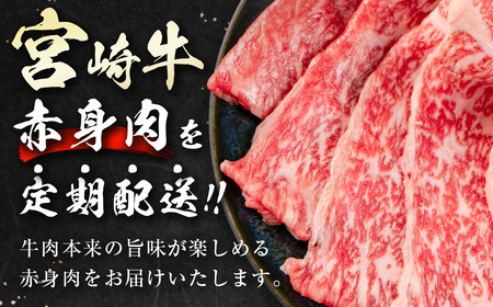 【4ヶ月定期便】宮崎牛 赤身尽くし定期便　合計2.4kg　国産牛肉＜9-6＞