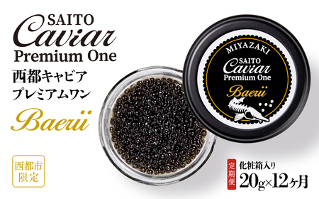 定期便】SAITO CAVIAR PREMIUM ONE BAERII 20g×12カ月定期便 キャビア 西都市オリジナル＜44-3＞鮎のよしの |  宮崎県西都市 | ふるさと納税サイト「ふるなび」