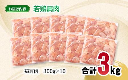 宮崎県産若鶏 肩肉3kg（300g×10パック） 小分け＜70-4a＞