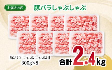 宮崎県産豚肉 豚バラスライス しゃぶしゃぶ 2.4kg(300g×8パック) 小分け＜2.5-40＞