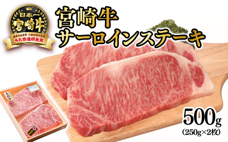 【宮崎牛】サーロインステーキ　250g×2枚　4等級以上　国産牛肉＜3-43＞