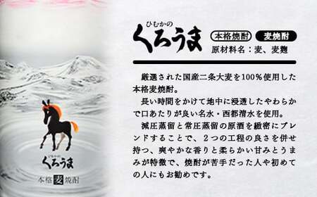 『ひむかのくろうま』900ml×6パックセット 神楽酒造 本格麦焼酎<1.6-20>
