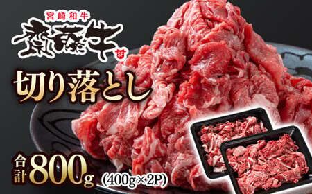 黒毛和牛「宮崎和牛 齋藤牛」切り落とし 800g(400g×2パック) 国産牛肉 小分け<1.2-61>