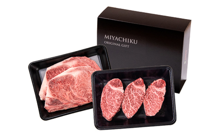 【宮崎牛】ミヤチク　豪華ステーキセット　4等級以上　国産牛肉＜6-3＞