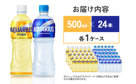 アクエリアス ビタミン アクエリアス PET 500ml×24本×各1ケース【コカコーラ】 セット 合計48本 2ケース 水分補給 熱中症対策 部活 スポーツ 少年団
