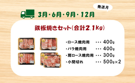 【3ヶ月定期便】えびの市発(彩) いもこ豚 あれこれ届く【合計6.36kg】切り落とし 豚肉 定期便 セット 豚カツ とんかつ 焼肉 鉄板焼 しょうが焼き 生姜焼き サムギョプサル 国産 宮崎県産 九州産