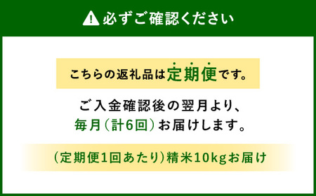 【定期便 年6回】農家のこだわり 精米 ヒノヒカリ 10kg×6回 合計60kg 米 お米 こめ おにぎり お弁当 国産 宮崎県 九州 送料無料 