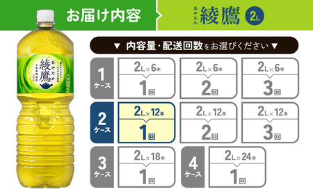 綾鷹 2L PET【コカ・コーラ】ペットボトル 2ケース(12本)セット お茶 緑茶 日本茶 茶葉 送料無料