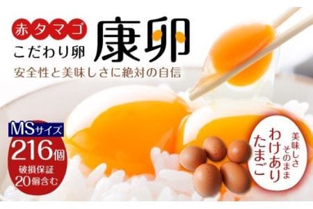 わけありたまご「康卵」 MSサイズ 216個