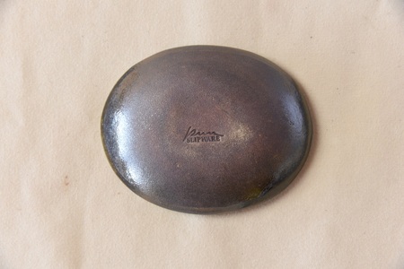 スリップウェアの小判皿 4枚組 陶器 食器