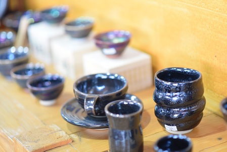 スリップウェアの小判皿 4枚組 陶器 食器