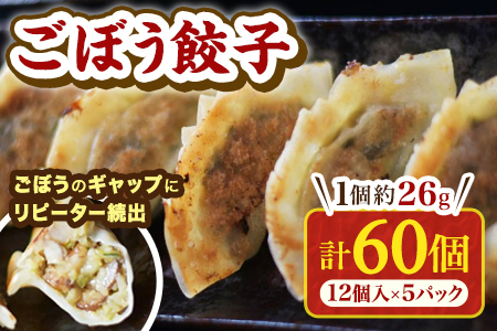 【数量限定！】ごぼう餃子(12ヶ入×5パック)