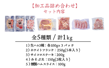 ソヤマポークの加工品詰め合わせ[ロース バラ モモ パンチェッタ サイコロステーキ みそぶた おつまみ パーティー]TF862-P00078