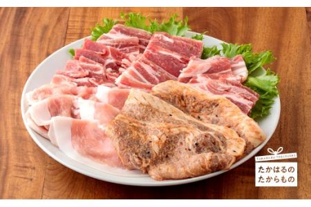 宮崎黒豚食べ比べセット 旨みを含んだ脂がおいしい豚肉の焼肉 しゃぶしゃぶ肉 味噌漬けのお肉　TF0387-P00007