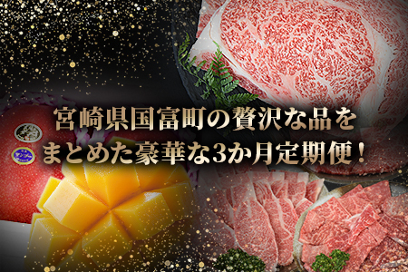 期間限定定期便 ＜太陽のタマゴを肉ではさんだ超贅沢な3か月定期便＞2025年4月から第一回目を順次出荷【 定期便 牛肉定期便 マンゴー定期便 宮崎県定期便 】【b0674_co】