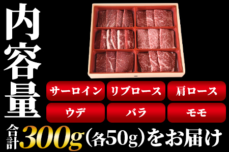 ＜宮崎県産黒毛和牛(経産)6種焼肉セット 300g＞1～3か月以内に順次出荷【 国産 黒毛和牛 牛肉 牛 精肉 焼き肉 焼肉 サーロイン リブロース 肩ロース ウデ モモ バラ 贈答品 ギフト 贈り物 グルメ ミヤチク 宮崎県 国富町 】【b0749_my_x2】