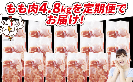 <宮崎県産若鶏切身 もも肉 4.8kg(300g×16袋)12か月定期便> 翌々月までに初回発送【 からあげ 唐揚げ カレー シチュー BBQ 煮物 チキン南蛮 小分け おかず おつまみ お弁当 惣菜 時短 炒め物 簡単料理 】【b0792_it_x2】