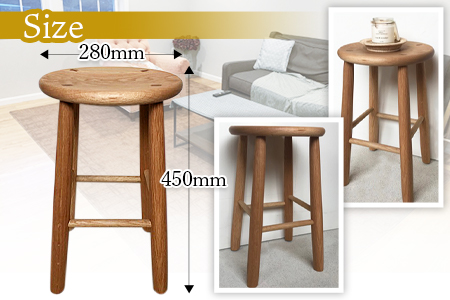 ＜木製スツール＞受注生産のため3か月から半年以内に順次出荷【a0282_kr】
