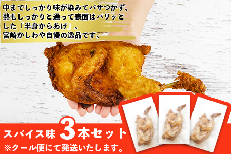 <半身からあげ(スパイス味)3本セット>準備でき次第翌々月までに順次発送【a0306_hi】