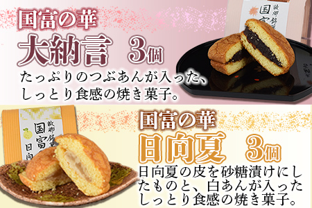 <国富の華&くるみもちセット 4種類 合計15個>2か月以内に順次出荷【 胡桃餅 竹炭ブッセ あんこ 日向夏 焼き菓子 お菓子 詰め合わせ 和菓子 洋菓子 スイーツ おやつ お茶請け 食べ比べ 】【a0358_ak_x1】