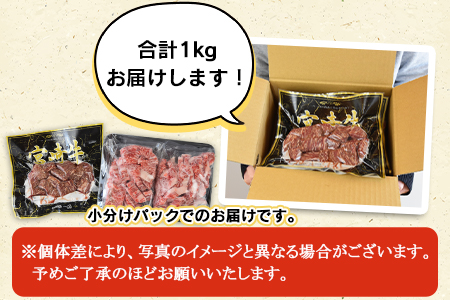 <宮崎牛サイコロステーキ & 宮崎牛トモバラ切落とし(焼肉)合計1.0kg>翌月末迄に順次出荷【a0382_ty】
