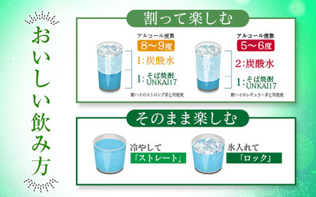 【雲海酒造】雲海そば花酵母仕込み-イチナナ- そば焼酎 17度12本セット