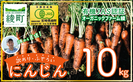 【有機JAS】 ジュースに最適！たっぷりにんじん10kg！（訳ありふぞろい規格）