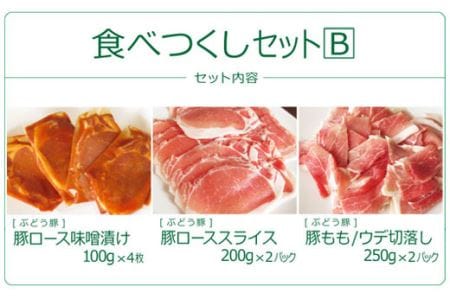 綾ぶどう豚やわらか味噌 食べつくし3種セットB（36-212）