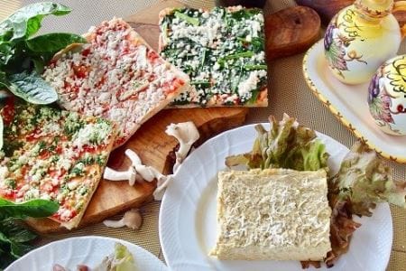 手作りラザニア&綾野菜の天然酵母ピザセット