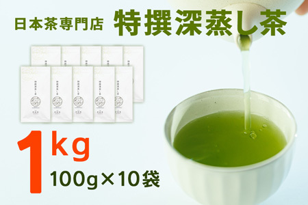 宮崎日本茶専門店 特撰深蒸し茶100g 10本セット お茶 緑茶 ギフト お取り寄せ【E231】