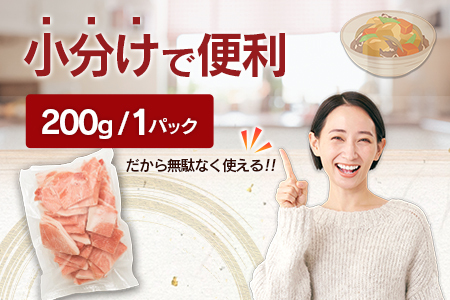 宮崎県産 豚 小間切れ 便利な小分け 200g×10P 計2kg 人気 冷凍 国産【B680】