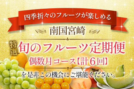 南国宮崎 〈特選〉旬のフルーツ定期便 偶数月コース【計6回】【F86】