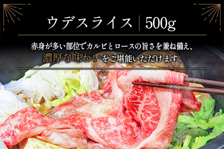 ≪肉質等級4等級≫宮崎牛 ウデスライス 500g ※90日以内に発送【B531-24】