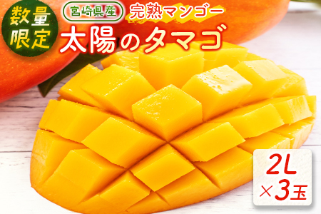 12月27日まで！＞宮崎県産 太陽のタマゴ 2Lサイズ3玉 完熟マンゴー