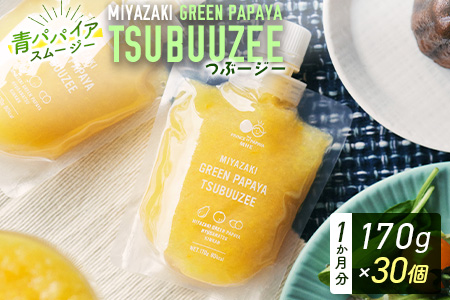 青パパイアスムージー 30個入 MIYAZAKI GREEN PAPAYA TSUBUUZEE ~青パパイアの粒々とフレッシュな柑橘の味わい~ 【E171】