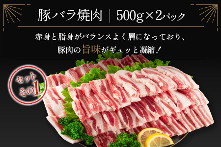 宮崎県産豚 3種 食べ比べ 焼肉 セット(500g×6パック)計3kg 国産 肉 豚肉 ご飯 おかず BBQ 焼き肉【C370-2510-90】