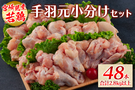 若鶏＜手羽元小分けセット＞48本 合計2.8kg以上 国産【A260】