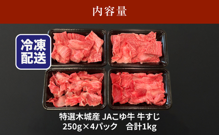 JAこゆ牛 特選木城産 すじ250g×4_K56_0013