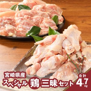 宮崎県産 やわらか若鶏2種　小分け　4.8kg　K16_0113